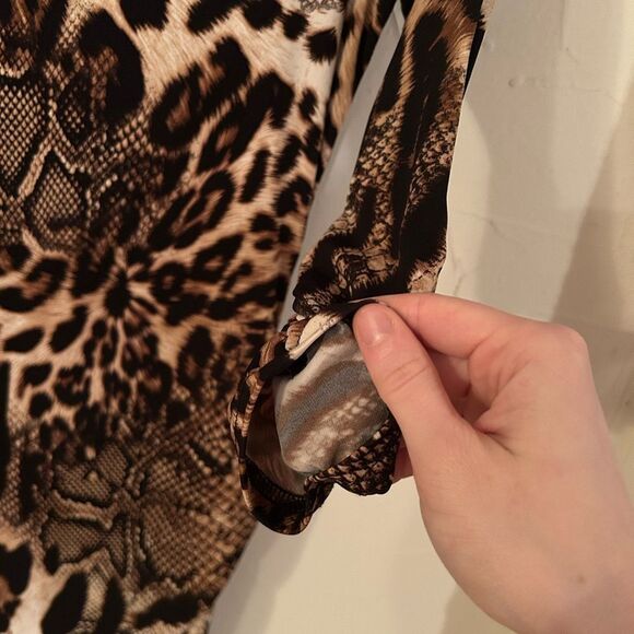 Joseph Ribkoff Women’s Size 4 Cheetah Leopard Fitted Half Sleeve Midi Dress - Picture 11 of 12